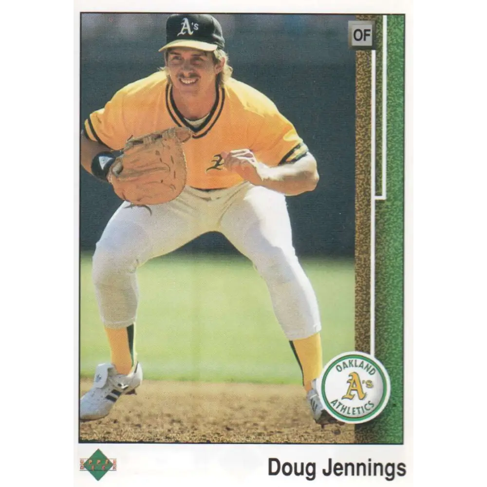 1989 Upper Deck #585 Doug Jennings NM-MT RC Rookie Oakland Athletics Baseball Card Image 1