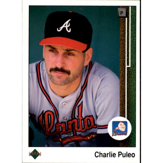 1989 Upper Deck #589 Charlie Puleo NM-MT Atlanta Braves Baseball Card Image 1