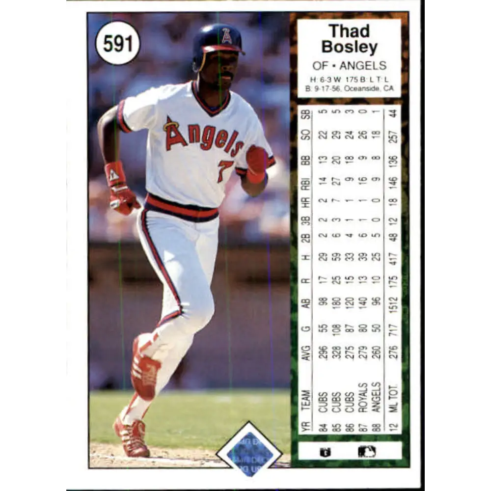 1989 Upper Deck #591 Thad Bosley NM-MT California Angels Baseball Card Image 2
