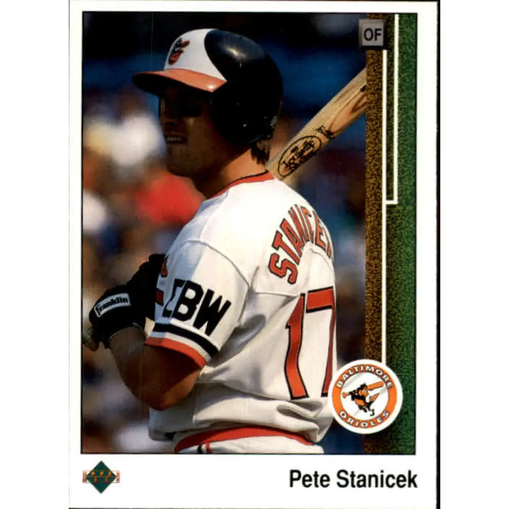 1989 Upper Deck #592 Pete Stanicek NM-MT Baltimore Orioles Baseball Card Image 1