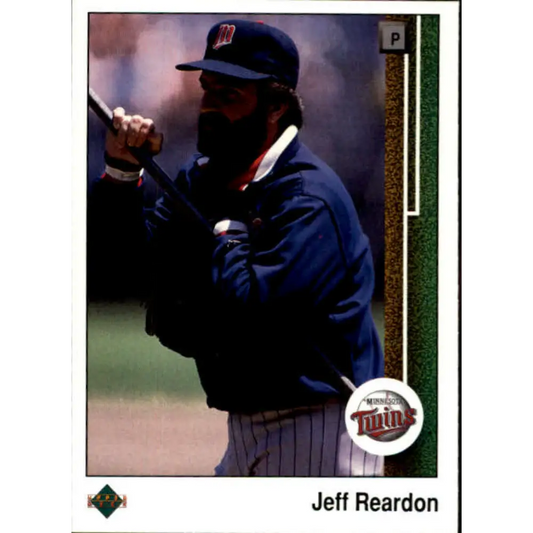 1989 Upper Deck #596 Jeff Reardon NM-MT Minnesota Twins Baseball Card Image 1