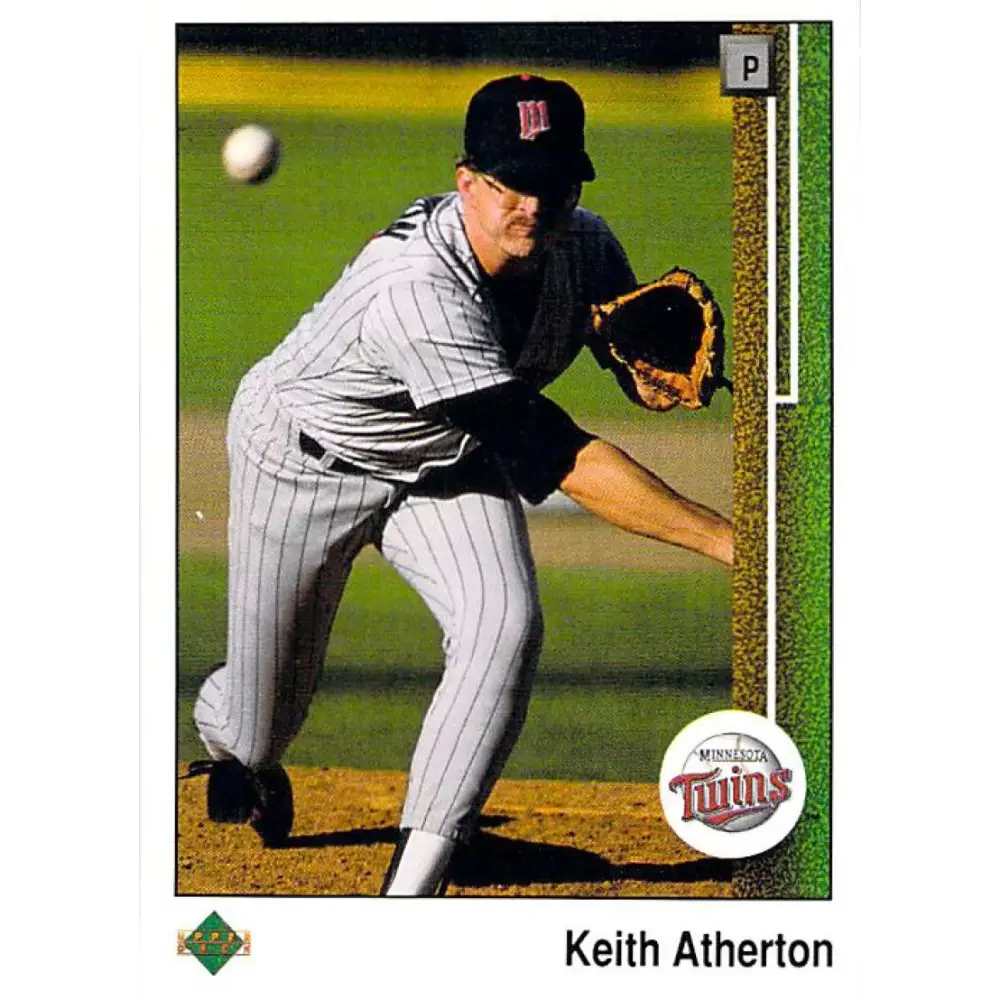 1989 Upper Deck #599 Keith Atherton NM-MT Minnesota Twins Baseball Card Image 1