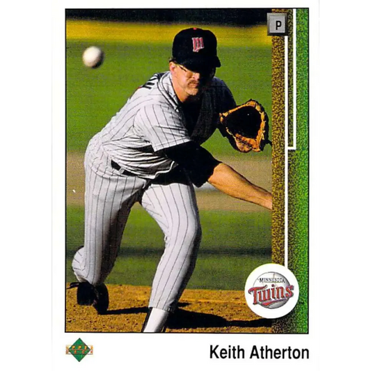 1989 Upper Deck #599 Keith Atherton NM-MT Minnesota Twins Baseball Card Image 1