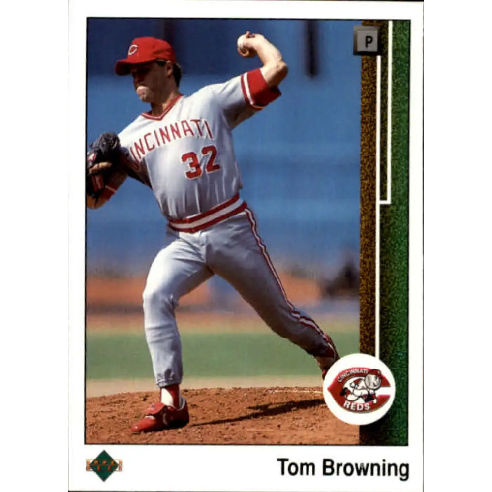 1989 Upper Deck #617 Tom Browning NM-MT Cincinnati Reds Baseball Card Image 1