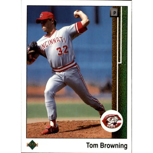 1989 Upper Deck #617 Tom Browning NM-MT Cincinnati Reds Baseball Card Image 1