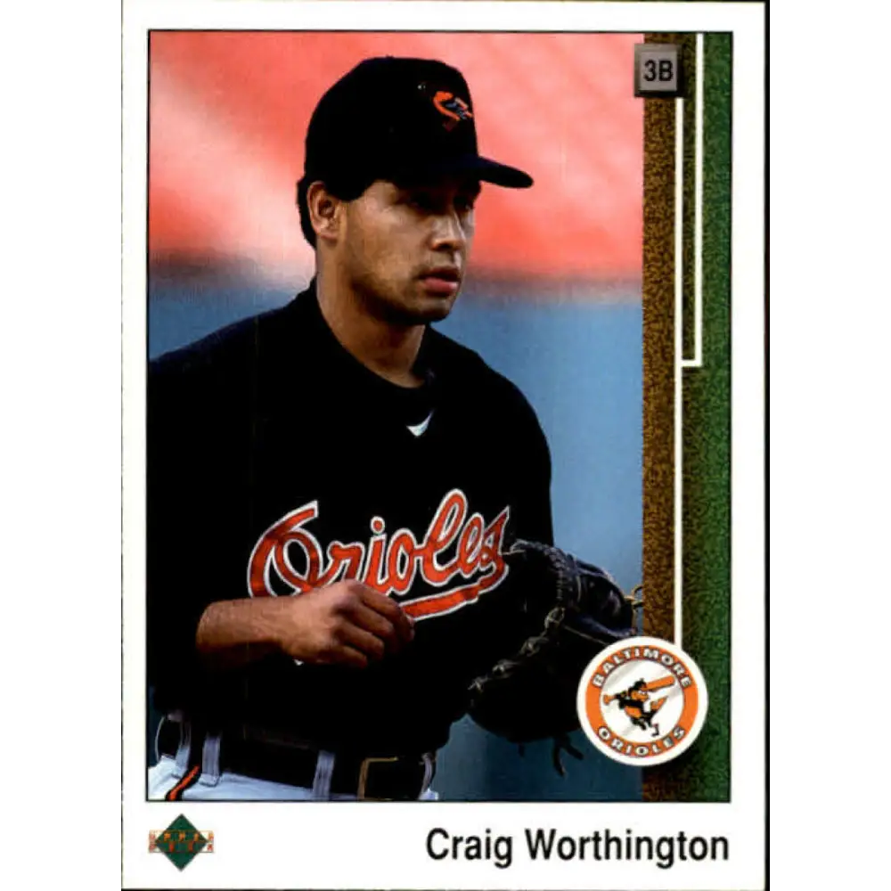 1989 Upper Deck #725 Craig Worthington NM-MT Baltimore Orioles Baseball Card Image 1