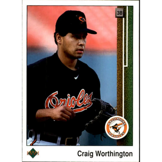 1989 Upper Deck #725 Craig Worthington NM-MT Baltimore Orioles Baseball Card Image 1