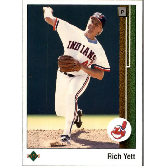 1989 Upper Deck #728 Rich Yett NM-MT Cleveland Indians Baseball Card Image 1