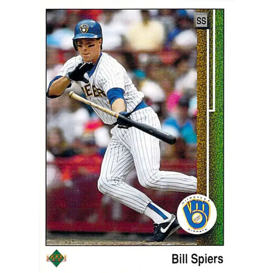 1989 Upper Deck #745 Bill Spiers NM-MT RC Rookie Milwaukee Brewers Baseball Card Image 1