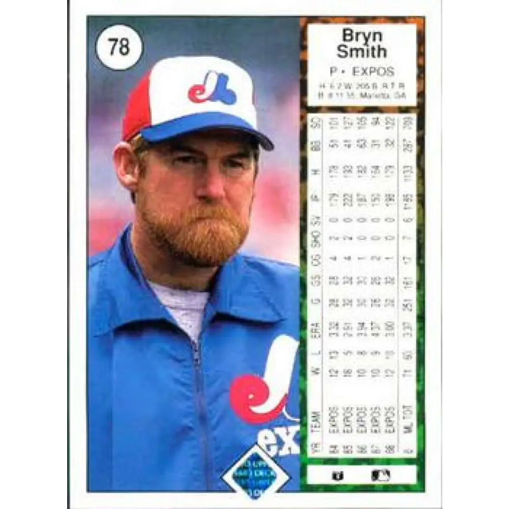 1989 Upper Deck #78 Bryn Smith NM-MT Montreal Expos Baseball Card Image 2
