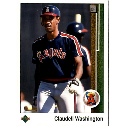 1989 Upper Deck #794 Claudell Washington NM-MT California Angels Baseball Card Image 1