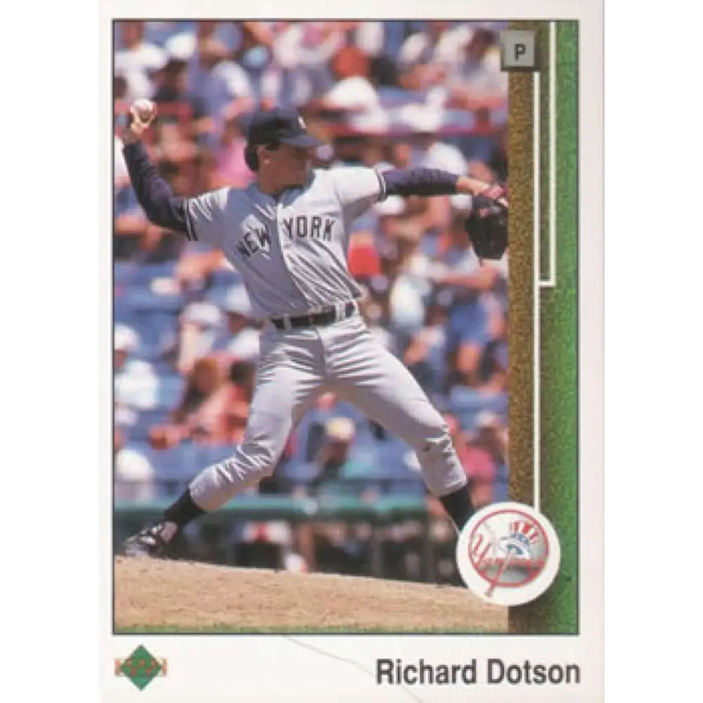 1989 Upper Deck #80 Richard Dotson NM-MT New York Yankees Baseball Card Image 1
