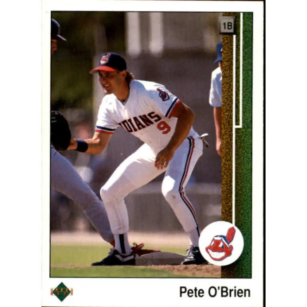 1989 Upper Deck #800 Pete O'Brien NM-MT Cleveland Indians Baseball Card Image 1