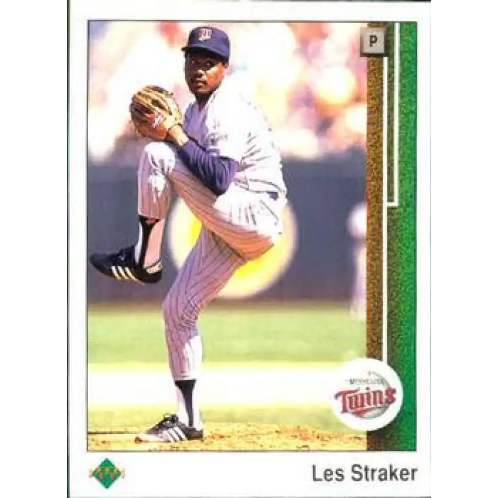 1989 Upper Deck #83 Les Straker NM-MT Minnesota Twins Baseball Card Image 1