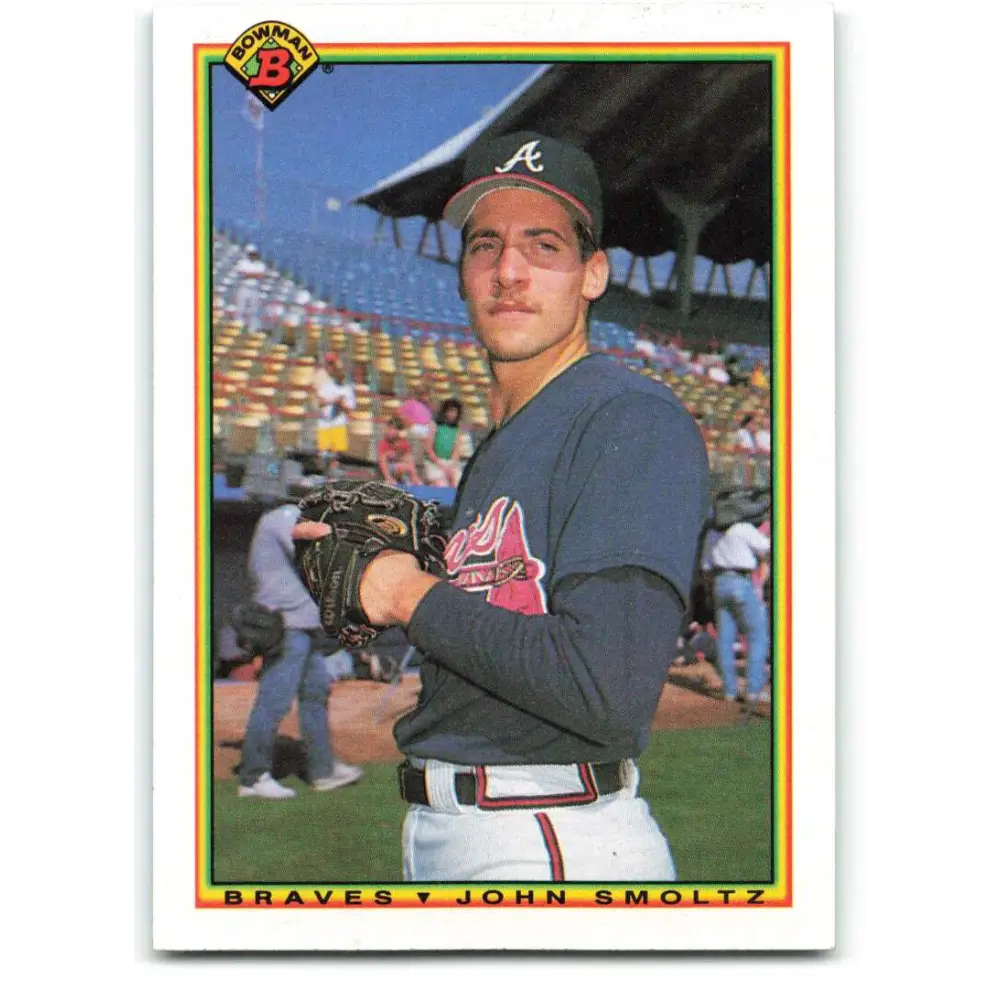 1990 Bowman #10 John Smoltz NM-MT Atlanta Braves Baseball Card  Image 1