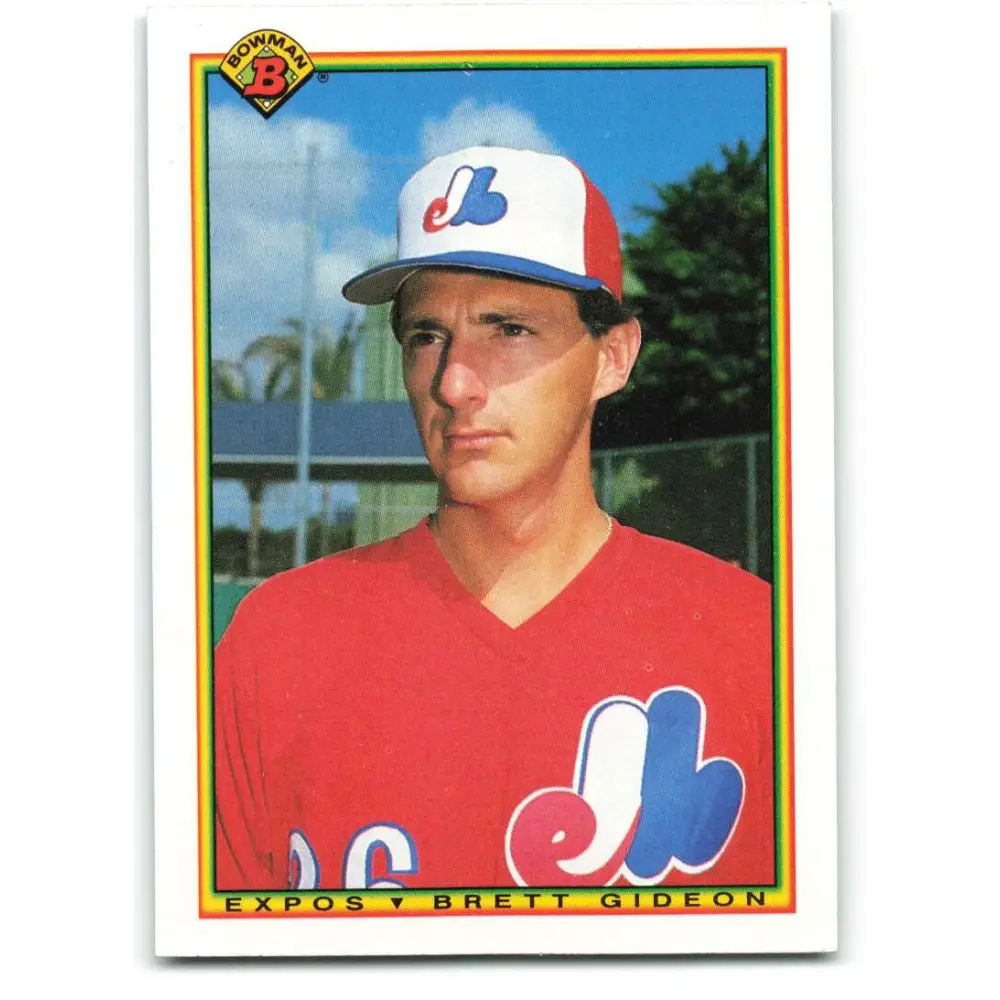 1990 Bowman #105 Brett Gideon NM-MT Montreal Expos Baseball Card  Image 1