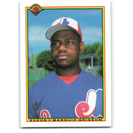 1990 Bowman #115 Marquis Grissom NM-MT RC Rookie Montreal Expos Baseball Card  Image 1