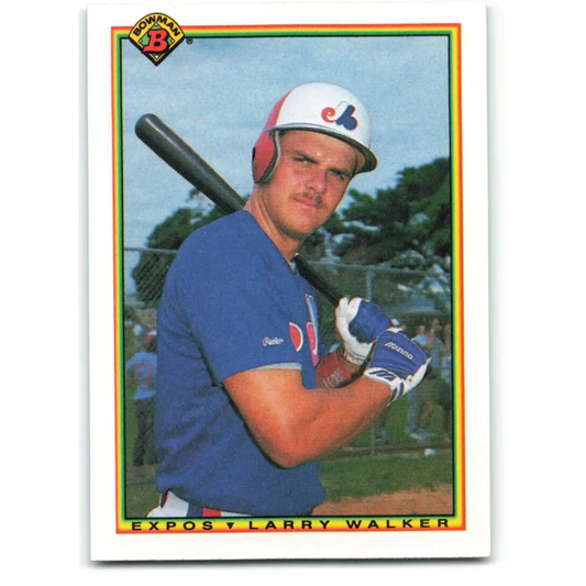 1990 Bowman #117 Larry Walker NM-MT RC Rookie Montreal Expos Baseball Card  Image 1