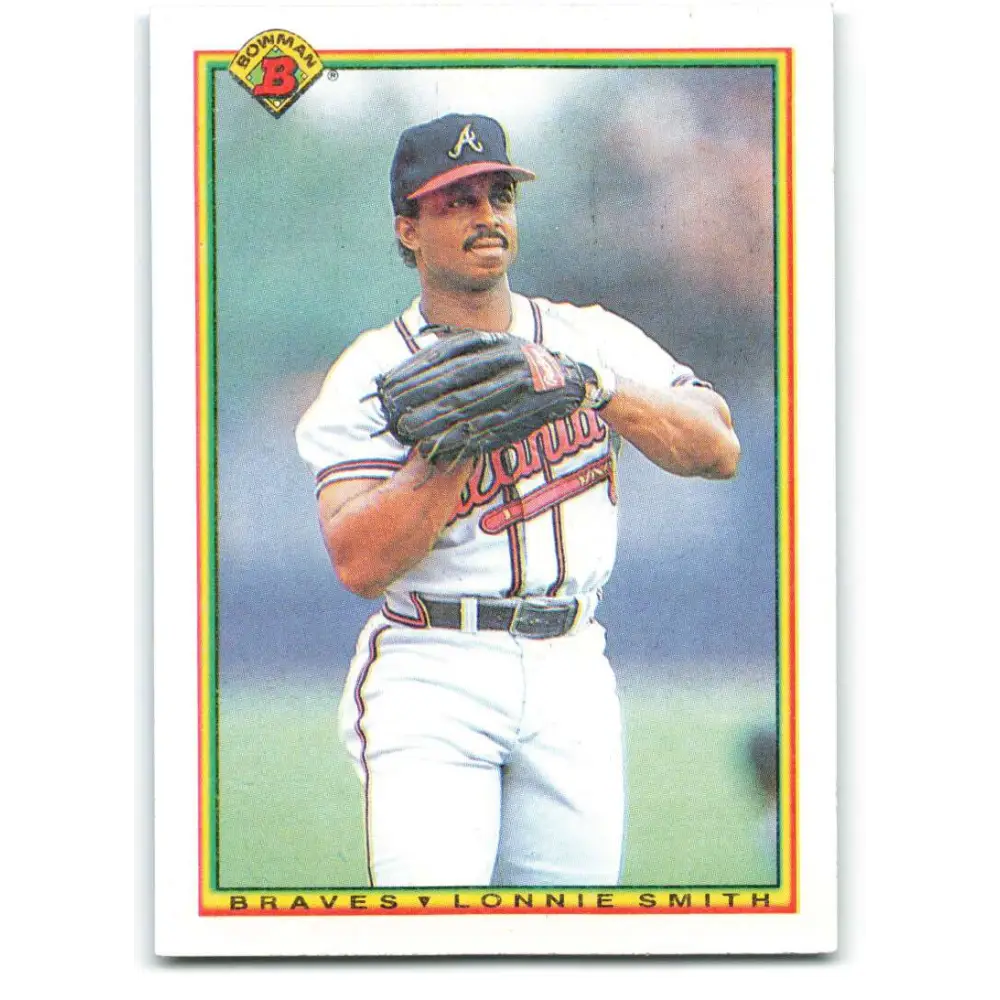 1990 Bowman #12 Lonnie Smith NM-MT Atlanta Braves Baseball Card  Image 1