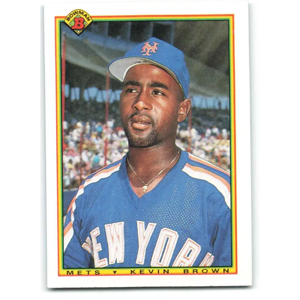 1990 Bowman #127 Kevin Brown NM-MT RC Rookie New York Mets Baseball Card  Image 1