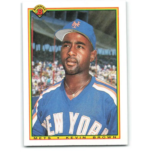 1990 Bowman #127 Kevin Brown NM-MT RC Rookie New York Mets Baseball Card  Image 1