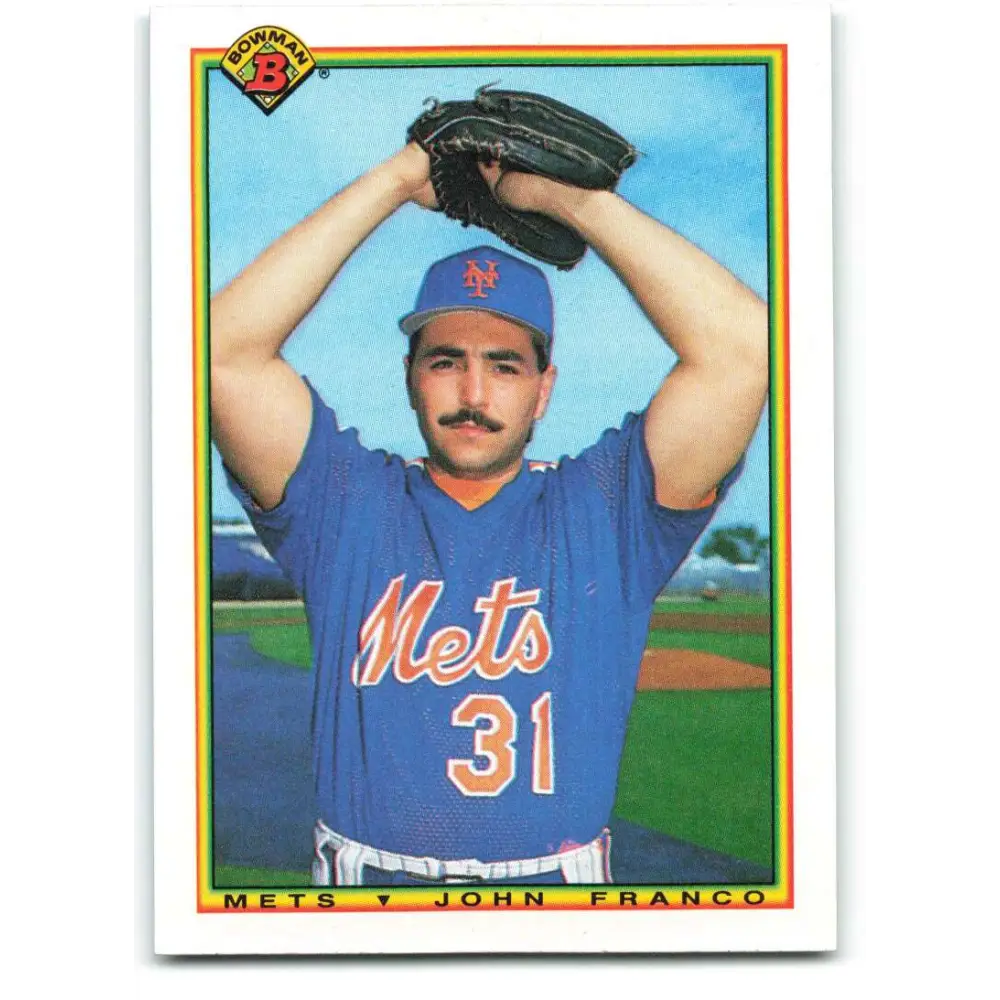 1990 Bowman #128 John Franco NM-MT New York Mets Baseball Card  Image 1