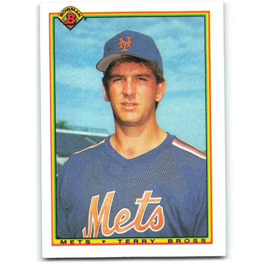 1990 Bowman #129 Terry Bross NM-MT RC Rookie New York Mets Baseball Card  Image 1
