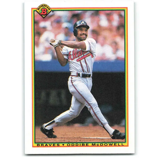1990 Bowman #13 Oddibe McDowell NM-MT Atlanta Braves Baseball Card  Image 1
