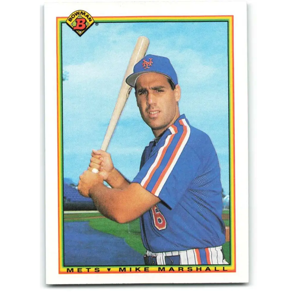 1990 Bowman #132 Mike Marshall NM-MT New York Mets Baseball Card  Image 1