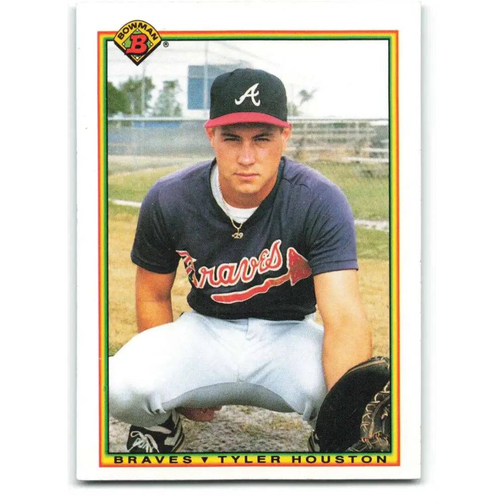 1990 Bowman #14 Tyler Houston NM-MT RC Rookie Atlanta Braves Baseball Card  Image 1