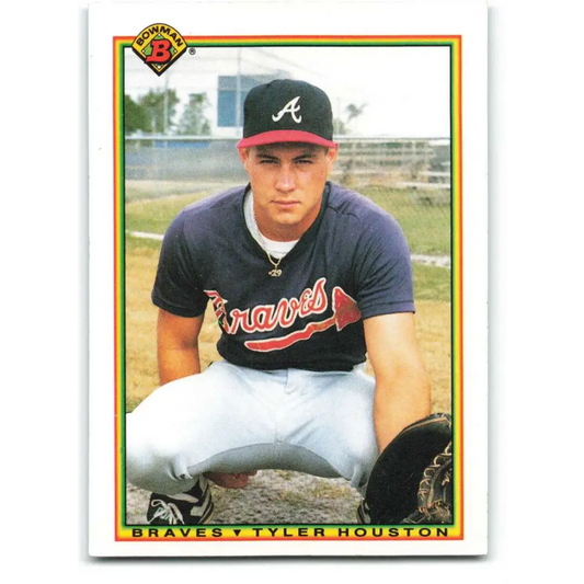 1990 Bowman #14 Tyler Houston NM-MT RC Rookie Atlanta Braves Baseball Card  Image 1