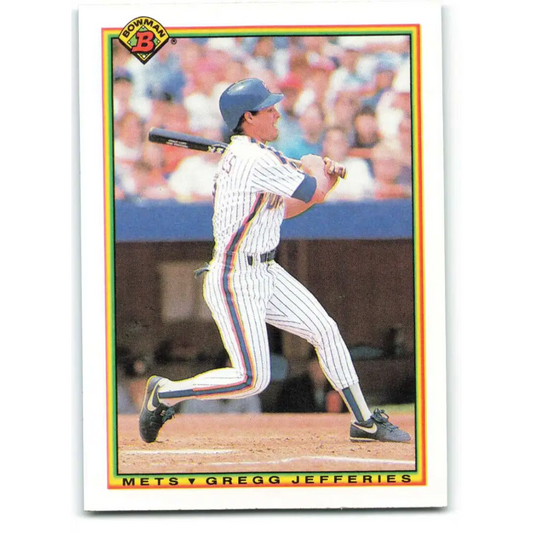 1990 Bowman #140 Gregg Jefferies NM-MT New York Mets Baseball Card  Image 1