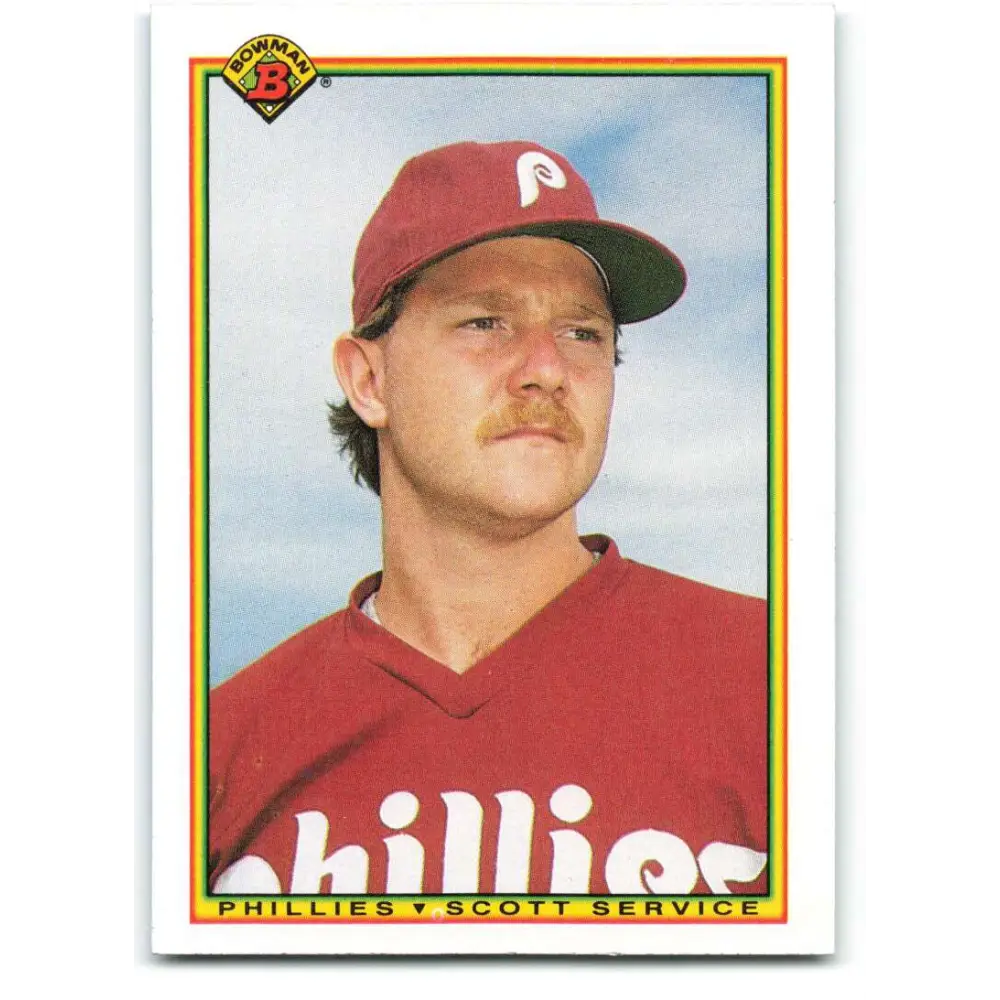 1990 Bowman #143 Scott Service NM-MT Philadelphia Phillies Baseball Card  Image 1