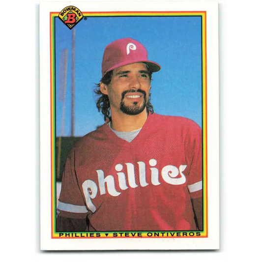 1990 Bowman #145 Steve Ontiveros NM-MT Philadelphia Phillies Baseball Card  Image 1