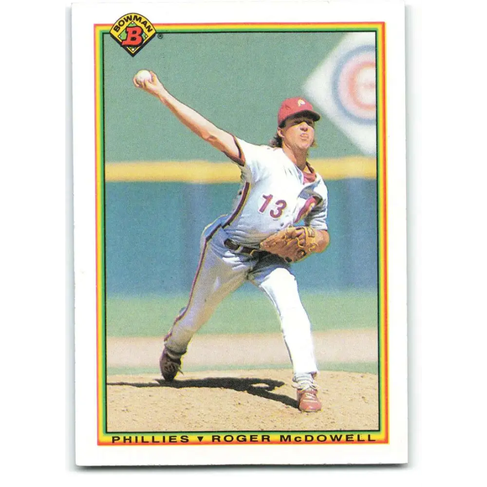 1990 Bowman #146 Roger McDowell NM-MT Philadelphia Phillies Baseball Card  Image 1