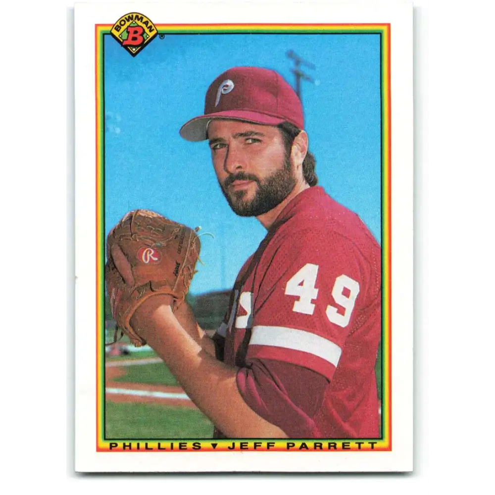1990 Bowman #149 Jeff Parrett NM-MT Philadelphia Phillies Baseball Card  Image 1
