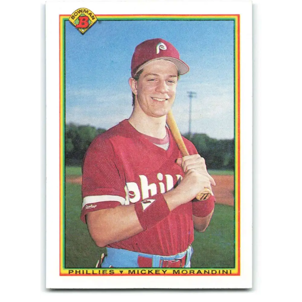 1990 Bowman #153 Mickey Morandini NM-MT RC Rookie Philadelphia Phillies Baseball Card  Image 1