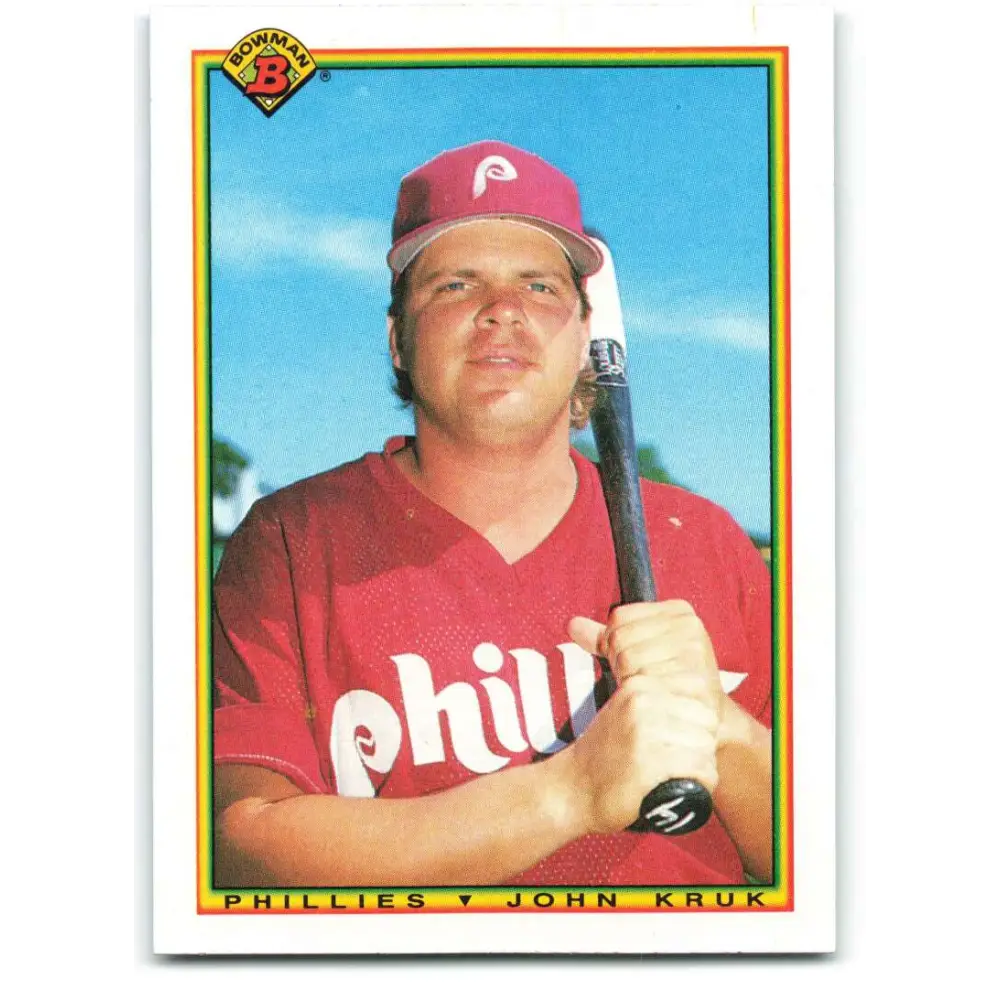 1990 Bowman #154 John Kruk NM-MT Philadelphia Phillies Baseball Card  Image 1