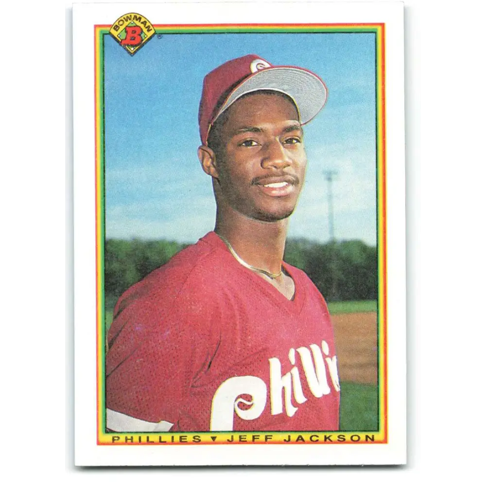 1990 Bowman #157 Jeff Jackson NM-MT RC Rookie Philadelphia Phillies Baseball Card  Image 1