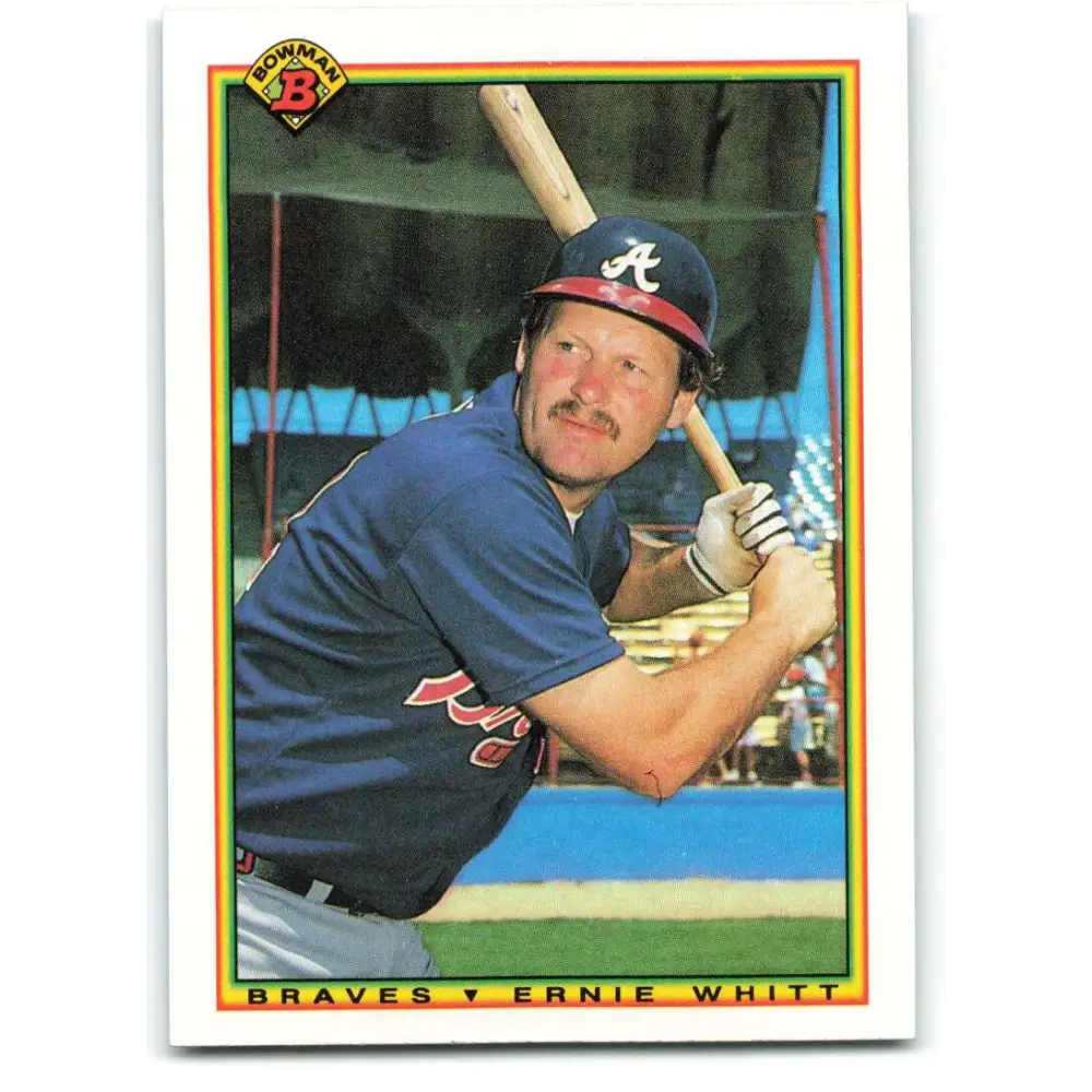 1990 Bowman #16 Ernie Whitt NM-MT Atlanta Braves Baseball Card  Image 1