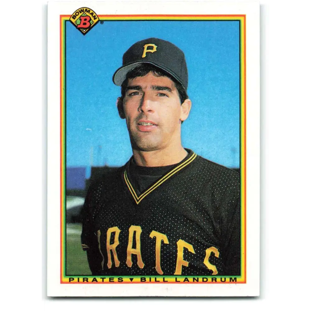 1990 Bowman #166 Bill Landrum NM-MT Pittsburgh Pirates Baseball Card  Image 1