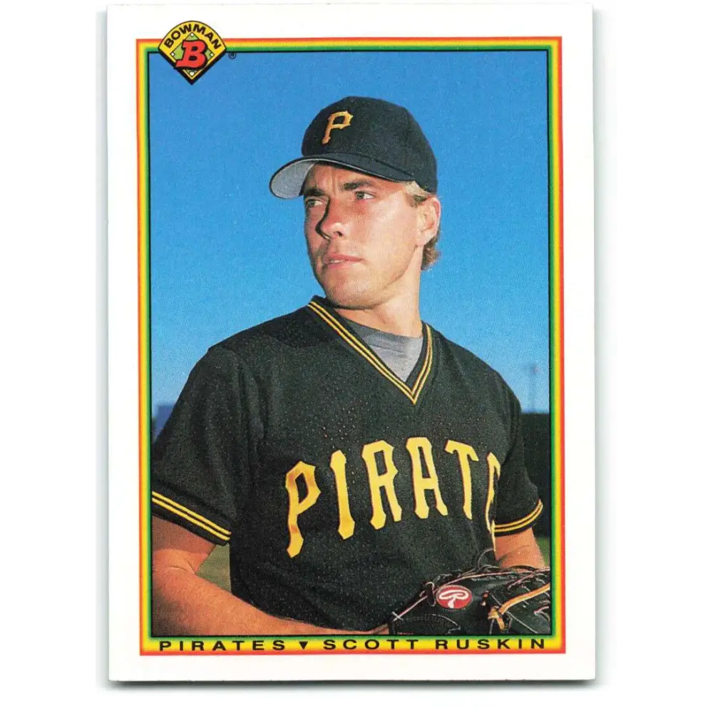 1990 Bowman #167 Scott Ruskin NM-MT RC Rookie Pittsburgh Pirates Baseball Card  Image 1