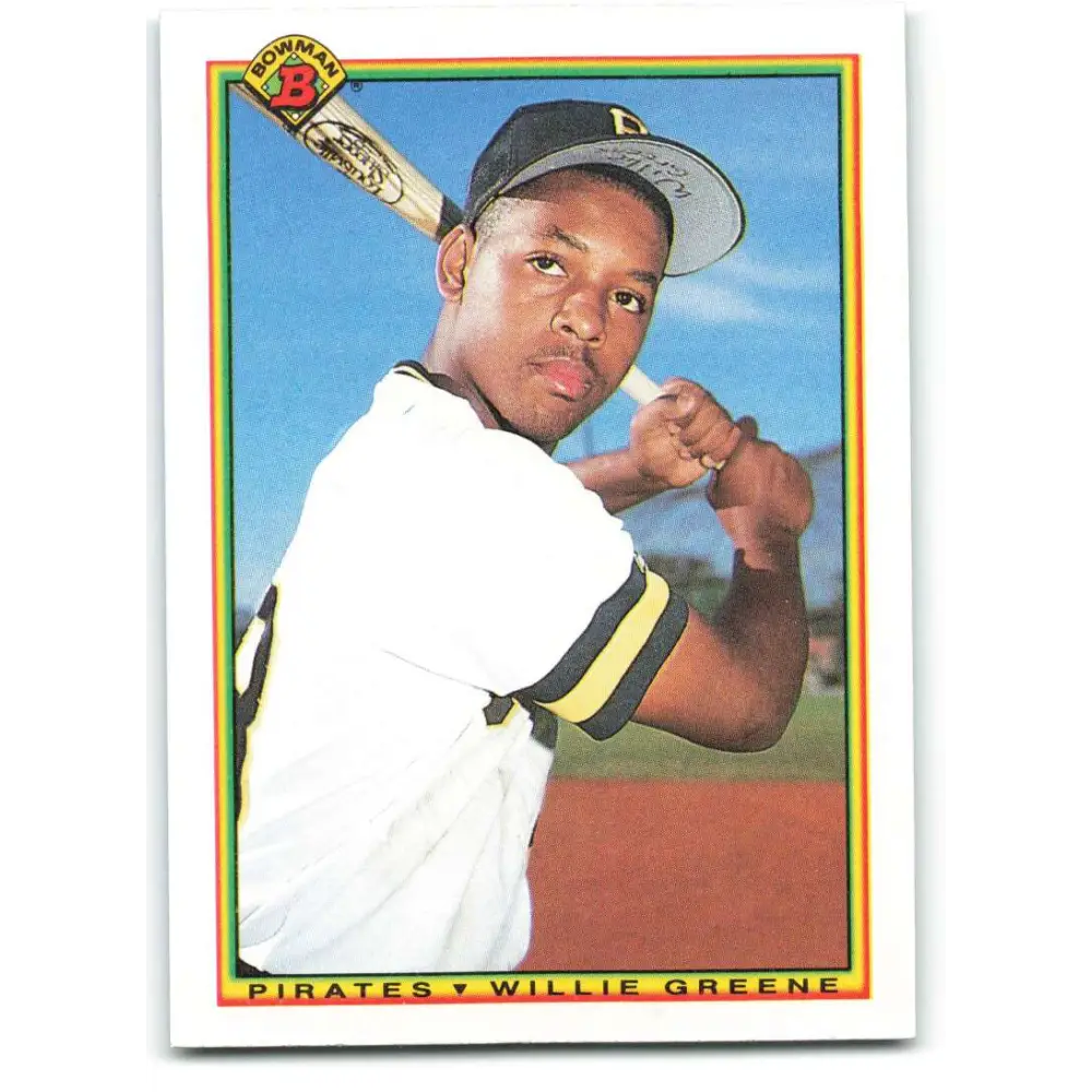 1990 Bowman #173 Willie Greene NM-MT RC Rookie Pittsburgh Pirates Baseball Card  Image 1