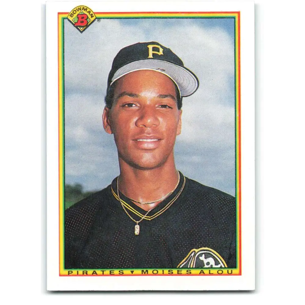1990 Bowman #178 Moises Alou NM-MT RC Rookie Pittsburgh Pirates Baseball Card  Image 1