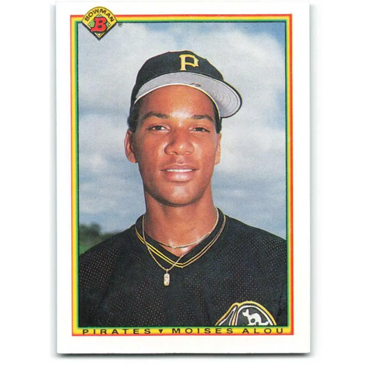 1990 Bowman #178 Moises Alou NM-MT RC Rookie Pittsburgh Pirates Baseball Card  Image 1