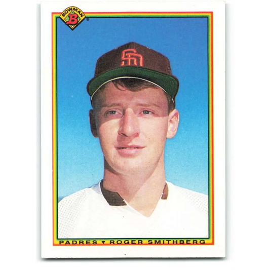 1990 Bowman #203 Roger Smithberg NM-MT RC Rookie San Diego Padres Baseball Card  Image 1
