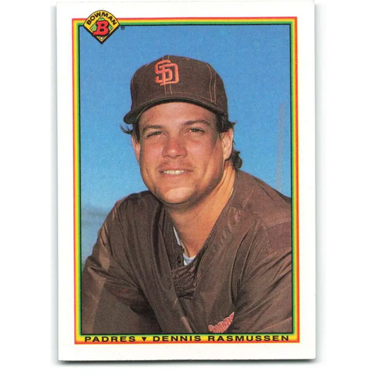 1990 Bowman #205 Dennis Rasmussen NM-MT San Diego Padres Baseball Card  Image 1