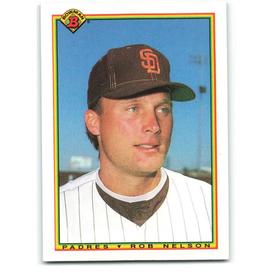 1990 Bowman #213 Rob Nelson NM-MT San Diego Padres Baseball Card  Image 1