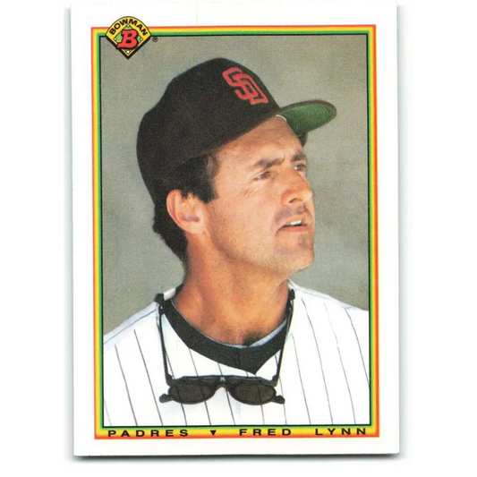 1990 Bowman #216 Fred Lynn NM-MT San Diego Padres Baseball Card  Image 1