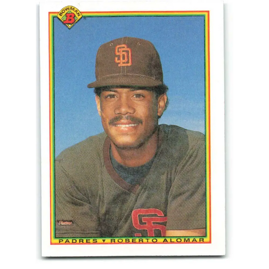 1990 Bowman #221 Roberto Alomar NM-MT San Diego Padres Baseball Card  Image 1